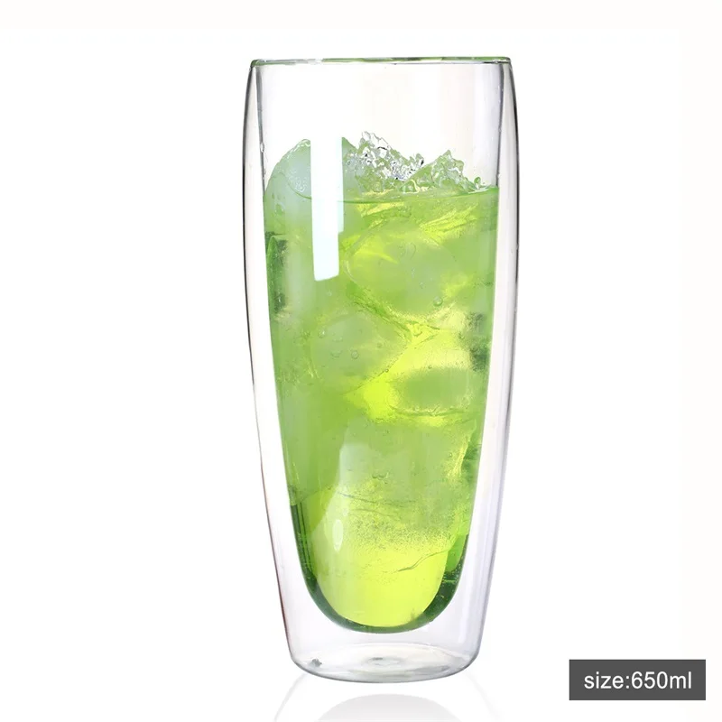 650ml OBR двойными стенками Стеклянная чашка стаканчики кофе пивная кружка для питья изоляция чайная чашка кружка для напитков виски стекло креативный подарок посуда для напитков - Цвет: 650ml