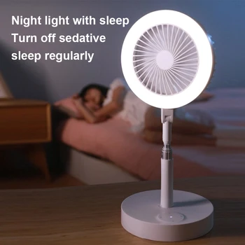 

Conference Foldable Video Chat For Live Stream USB Fan 2 In 1 Dressing Table Adjustable Brightness Night Lighting With LED Light