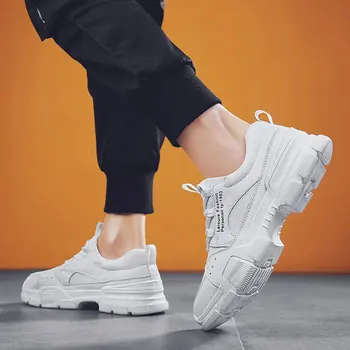 

New Men Running Shoes Sneakers Outdoor Professional Shoes Leather Lace-up lightweight Sports Shoes E32-35