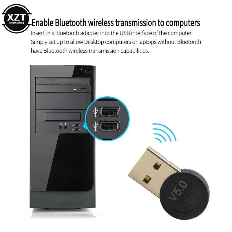 USB Bluetooth адаптер V5.0 Настольный беспроводной аудио приемник передатчик ключ для PS4 компьютерная мышь Aux аудио динамик музыка