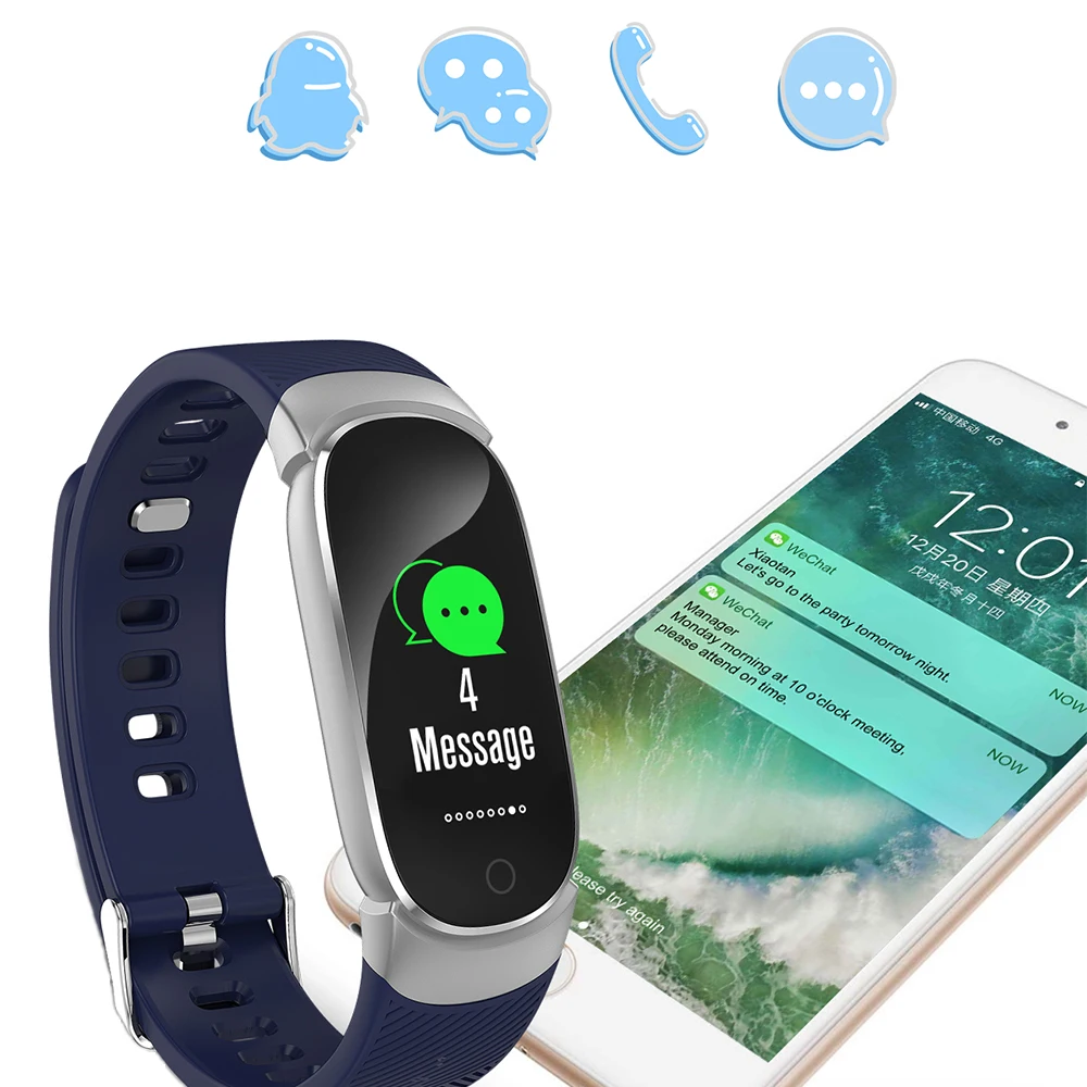 Skup Sport wodoodporny inteligentny zegarek kobiety pasek do inteligentnej bransoletki monitor tętna bluetooth opaska monitorująca aktywność fizyczną mężczyźni Smartwatch