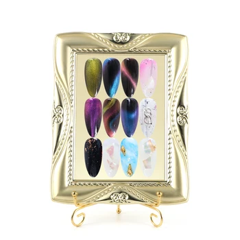 

False Nail Tips Display Plate Metal Frame Practice Gel Display Stand Board Professional Manicure Nail Art Showing Tool NL1584