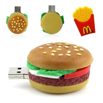 

Hamburger Usb Flash Drive Creative Cartoon Food Memory Stick U Disk 4G 8G 16G Pen Drive 32GB 64GB 128GB 256GB Pendrive Usb Stick
