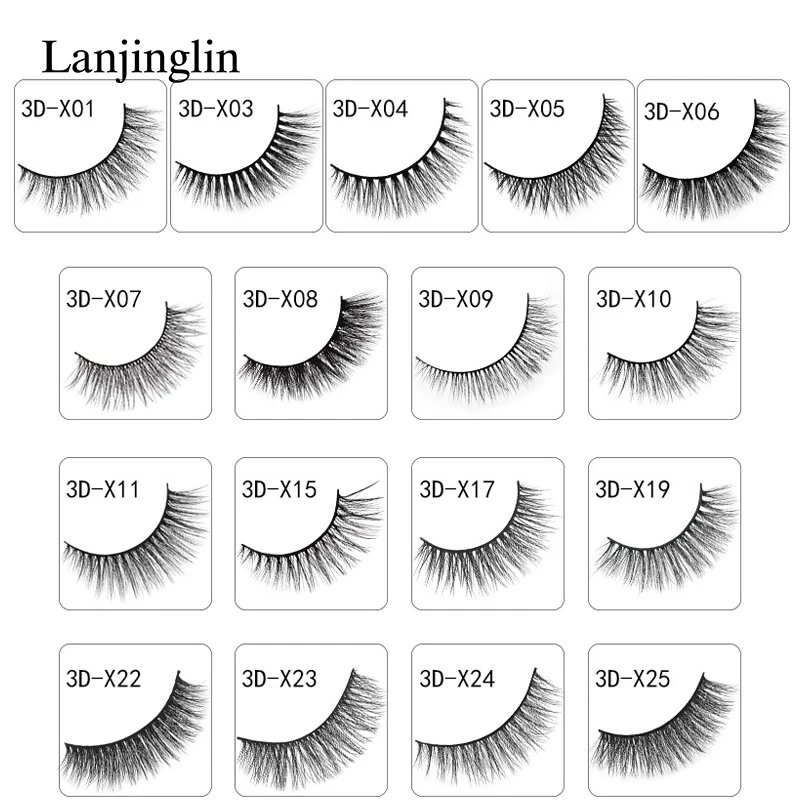 Lanjinglin Long Natural False Eyelash Extensions - Pack of 3 Pairs image 6