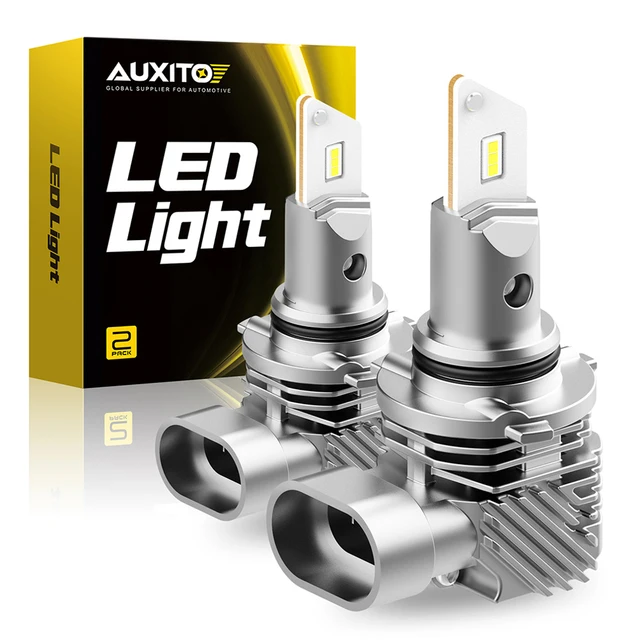 2Pcs AUXITO Q10 9005 HB3 LED Headlight Bulb Fanless Automotive Headlamp H7 H4 CSP Led Head Lights Silver Boby 6000K White 12V