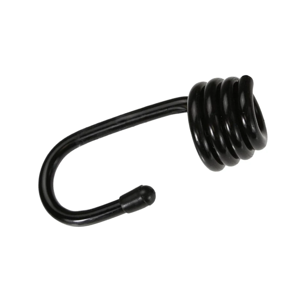 10 Pcs Steel Plastic-coated Bungee Shock Cord Hook Spiral Wire Hooks for 8mm Elastic Rope, Strong 10 Pcs Steel Plastic-coated Bungee Shock Cord Hook Spiral Wire Hooks for 8mm Elastic Rope, Strong
