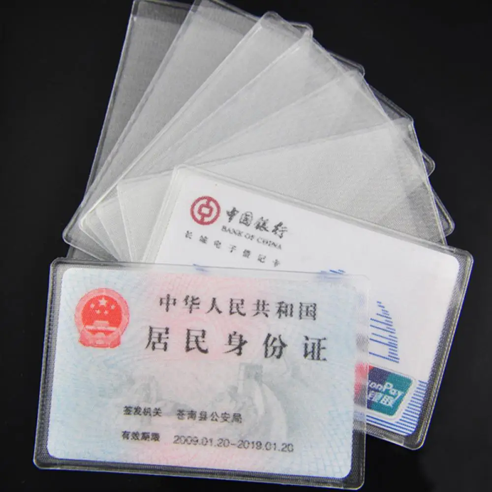 10PCS Clear Plastic Card Sets Credit Card  Case ID Card Holder 