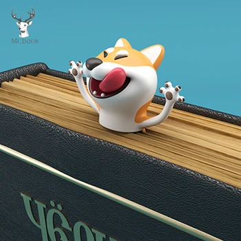 

Kawaii 3D Animals Squashed Shiba Inu Panda Bookmarks Creative 3D Dog Book Marks for Kids Student Gifts Office School Stationery