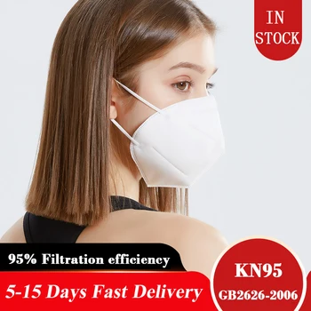 

KN95 In stock Disposable protective masks 50 masks fused dust-proof haze proof Face Mouth Mask Kids Adult Ear loop Filter Masks