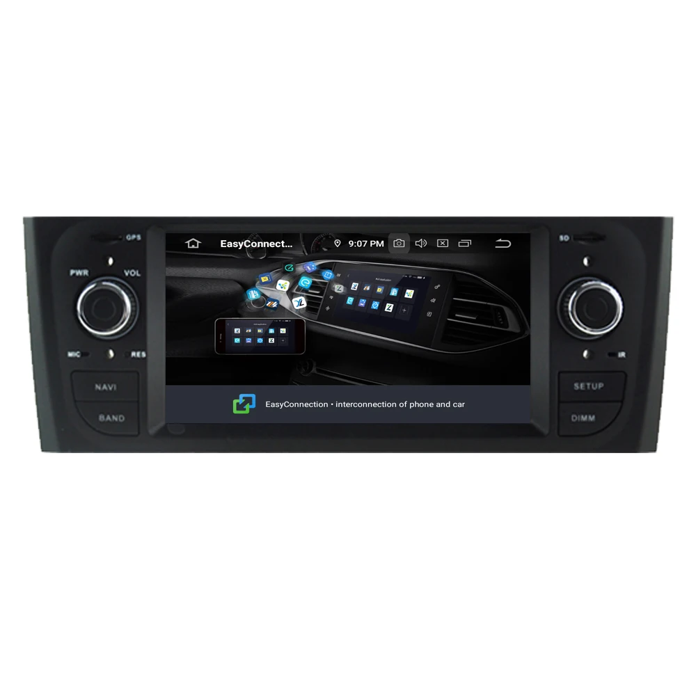 Best RoverOne Android 9.0 Car Multimedia Player For Fiat Grande Punto Linea Octa Core Radio Stereo GPS Navigation Sat Navi Head Unit 9