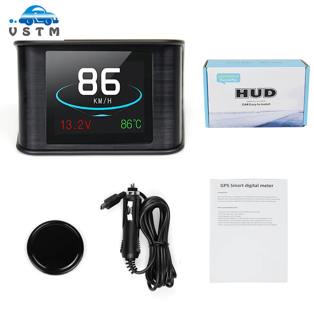Дисплей на лобовое стекло GPS OBD HUD автомобильный компьютер Спидометр напряжение