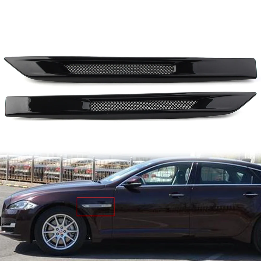 

1pcs Gloss Black Car Front Side Fender Air Vent Grille Grill For Jaguar XJ 2010 2011 2012 2013 2014 2015 2016 2017 2018 2019