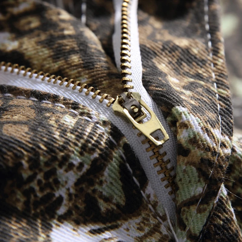 Flash Sale Aolamegs Jeans For Men Funny Snakeskin Print High Street Retro Style High Quality Casual Tight Hip Hop Advanced Jeans Streetwear