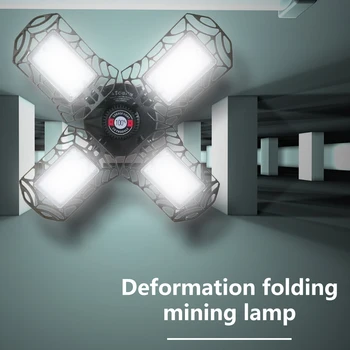 

Led High Bay Ceiling Light Deformation Fan Garage 85-265V Workshop E26 E27 Lamp for Outdoor Camping Hiking Accessories