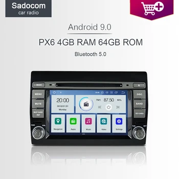 

7" PX6 2 din Android 10.0 Car DVD player 6 Core 64GB ROM 4GB navigation autoradio car radio For Fiat BRAVO 2007-2009 2011 2012