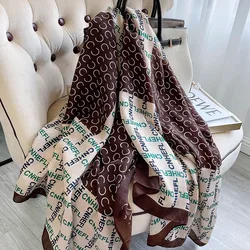 Design Letter Cotton Scarf Pashmina Shawls Hijab Wraps lady Winter Warm Thin Scarves Foulard Female Bufanda Headband Stoles