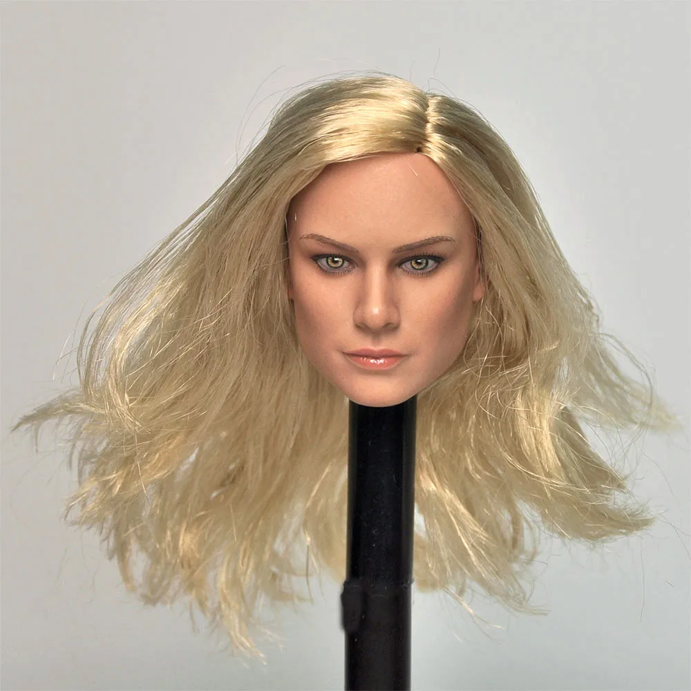 Manco toys 1/6 масштаб блонд женская голова Лепка Бри Ларсон Марвел Капитан