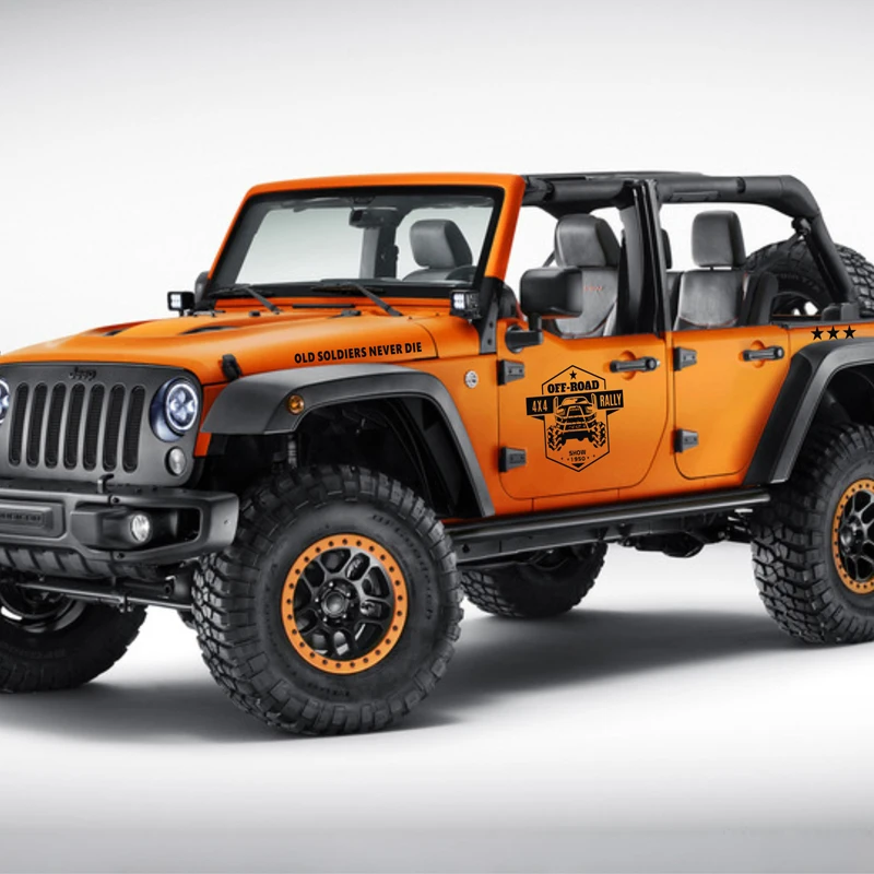Автомобильная наклейка для JEEP Wrangler Renegade Компас Патриот Чероки Grand Cherokee 4x4 на обе стороны кузова авто наклейки