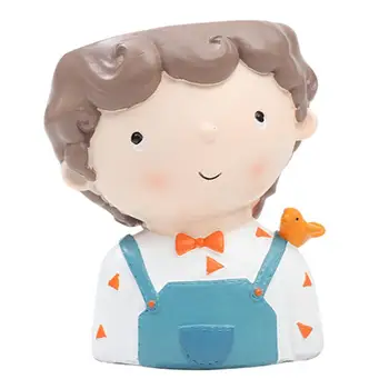 

Flower Planter Resin BOY Creative Statue Bonsai Flowerpot Succulent Plant Pot Office Desktop Balcony Ornament Vase