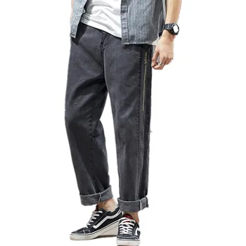 

Spring autumn new jeans men's hip hop pants men's loose casual tight waist trend Trouser Men