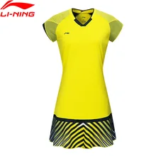 Клиренс) Li-Ning женское платье для соревнований по бадминтону, национальная команда спонсора, подкладка на сухое Спортивное платье ASKN032 WQS2241