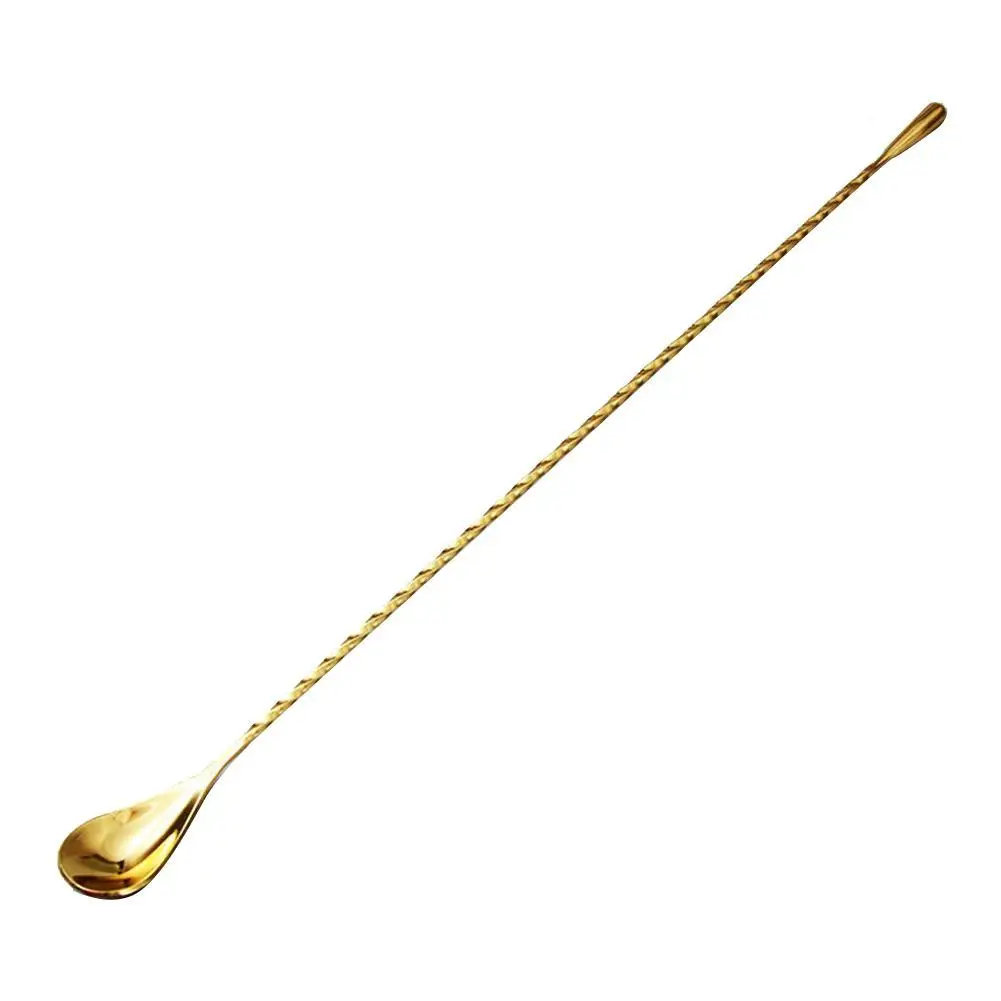 Stainless Steel Spiral Long Handle Mixing Stir Cocktail Spoon Bar Bartender Tool Ice Cream Coffee Dessert Scoop for Canteen