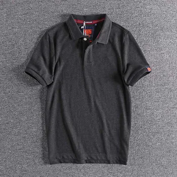 

2020 classic solid color polo shirt men's Beaded floor cloth male Lapel top New Trend short sleeve high quality wear 093