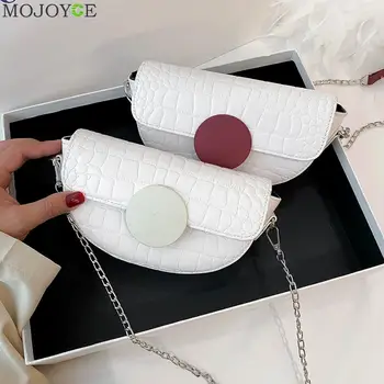 

Women Alligator PU Leather Shoulder Handbag Semicircle Female Chain Small Crossbody Messenger Money Pouch