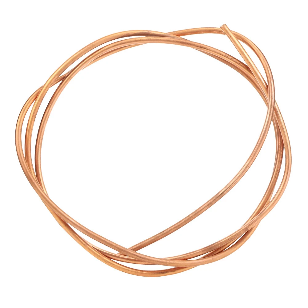 Good Electrical Conductivity Soft Coil Pipe Copper Tube Durable Refrigeration Plumbing Copper Tube Pipe 2m 6.6ft for Air Conditioner Refrigerator 