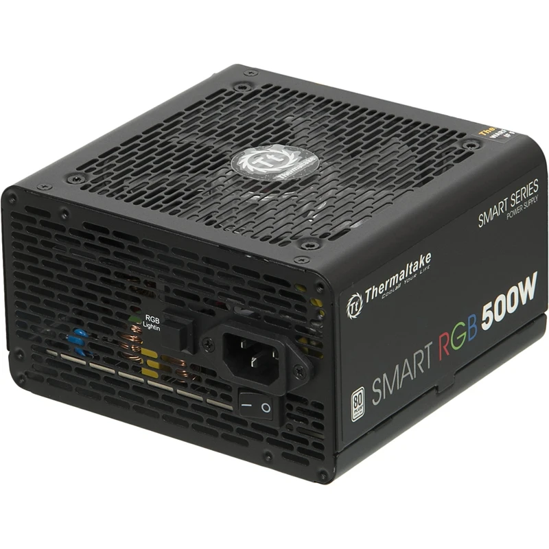 Блок питания Thermaltake ATX 500W Smart RGB 500 80+(24+4+4pin) APFC 120mm fan color LED 5xSATA RTL