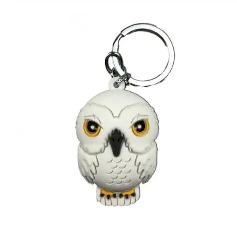 Harri Potter ПВХ 3D брелок игрушки Hedwig Добби Харри Гермиона Сова Рон фигура брелок Подвеска игрушки для детей брелок - Цвет: Серый