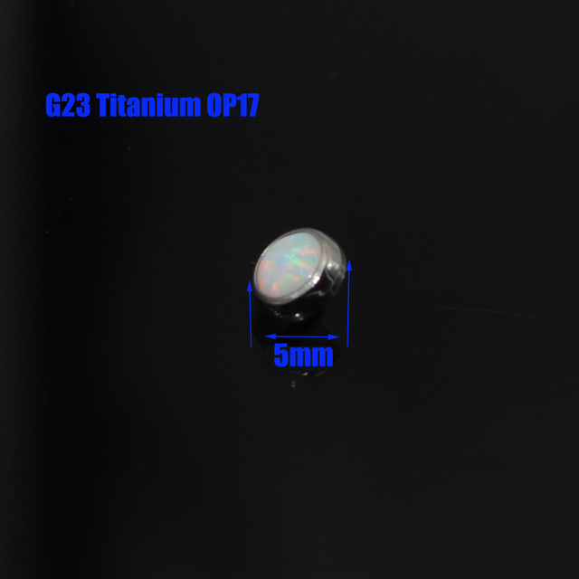 G23 4mm&5mm&6mm&7mm G23 Titanium Opal Stone Dermal Anchor Top Micro Skin Diver Surface Piercing Body Jewelry