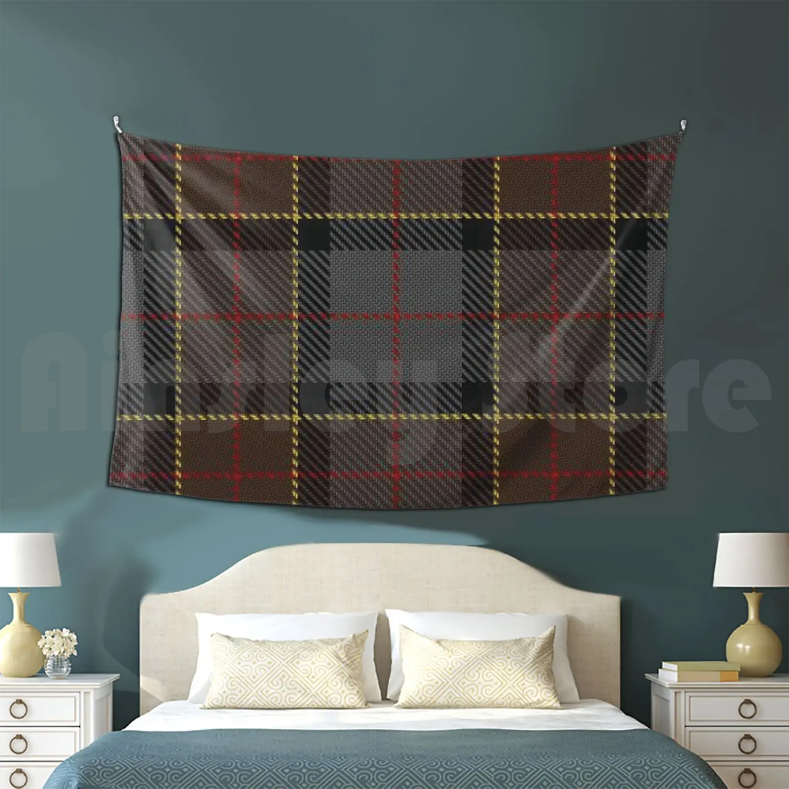 Tartan Leather Sassenach Tapestry Soggiorno Camera Da Letto Scozia Scozzese Tartan Heritage Luck Kilt Wedding
