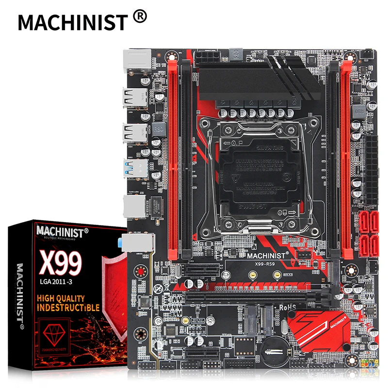 Machinista Placa-mãe Sata M.2 Pci-e Slot Suporte Xeon e5 v3 v4 Processador Ddr4 Ecc Ram X99-rs9 Mainboard X99 Lga 2011-3 - Imagem 2