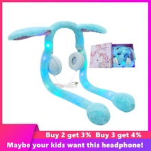 Cute Rabbit Wired Headset Computer Gaming Headset Girl Over Ear Stereo Headphones For iPhone Samsung Xiaomi Birthday Gifts
