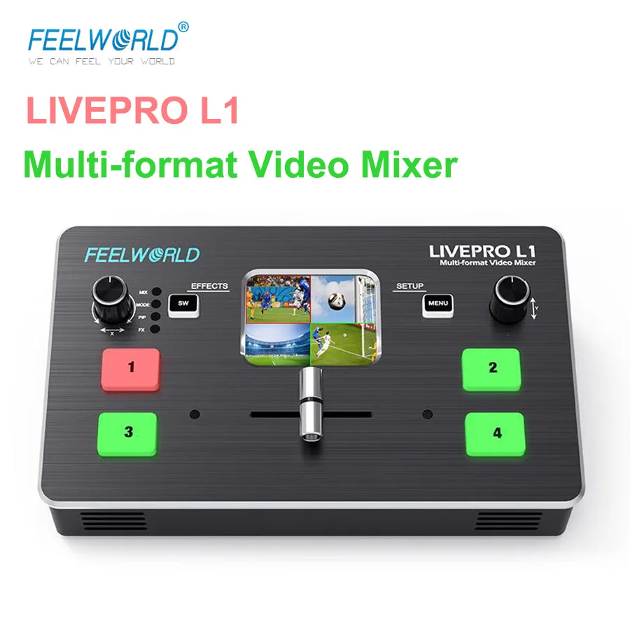 Feelworld Livepro L1 Video Switcher  Multi-Format Video Mixer Real Time Live Streaming Brocasting Studio Record Switcher