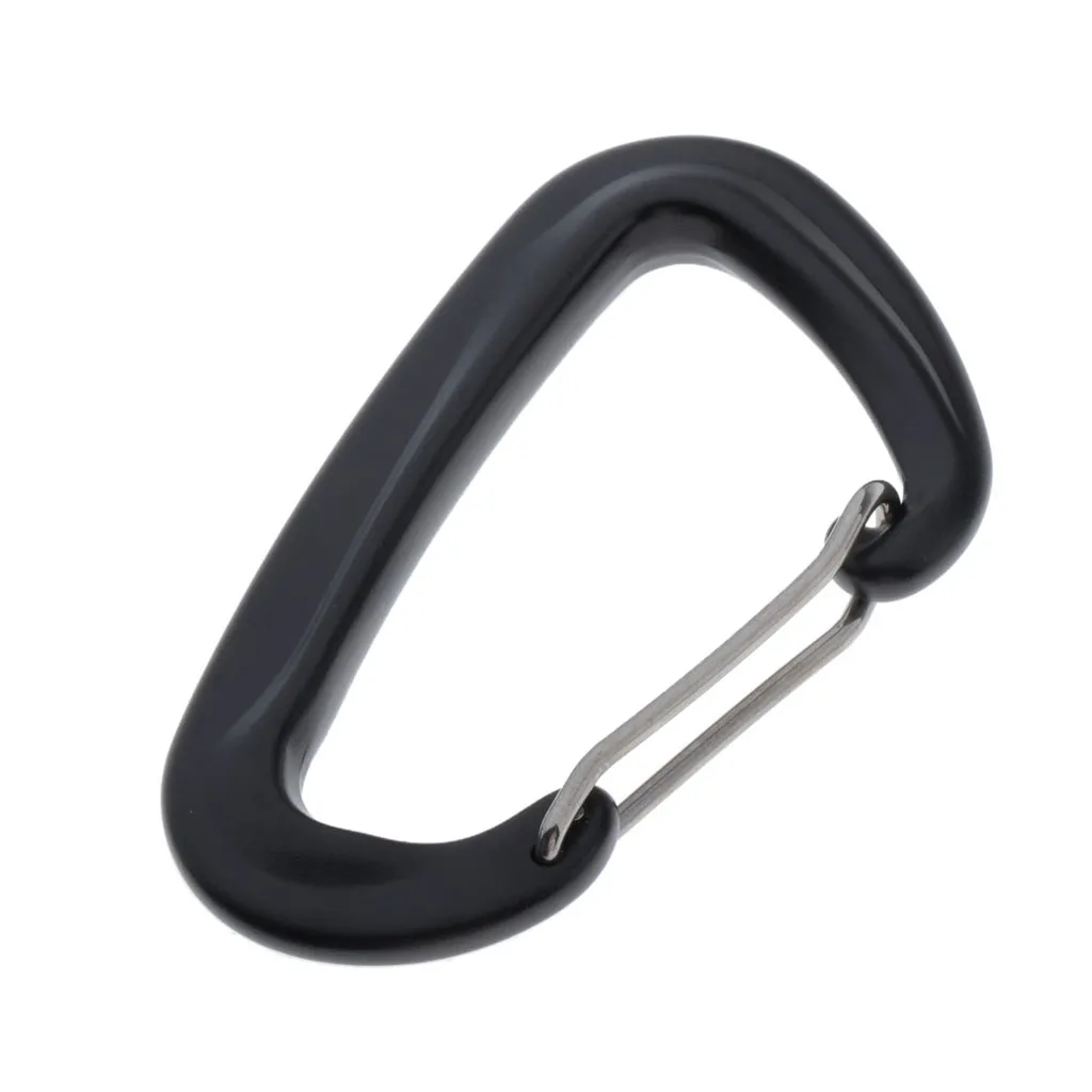 

Aluminum D Shape 12 KN (2697 Lbs) Small, Strong and Light Carabiner Clip with Wire Gate for Hammock Hiking and Outdoor