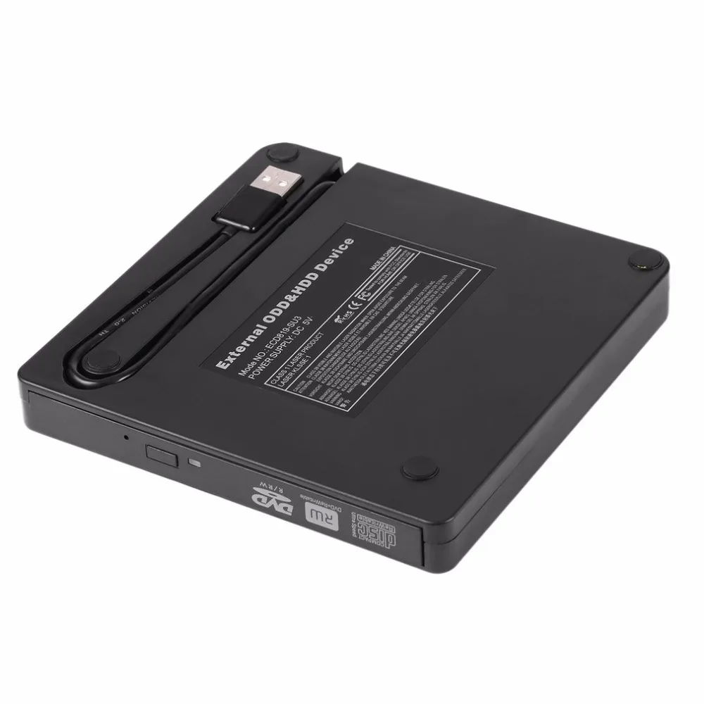 Внешний DVD rom Оптический привод USB 2,0 CD/DVD-rom CD-RW плеер горелка тонкий портативный ридер записывающее устройство для ноутбука