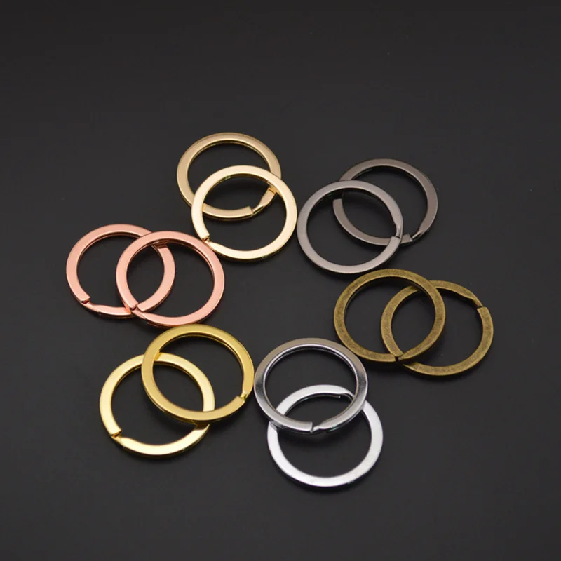 

10pcs/lot 25mm 28mm 30mm Keyring Keychain Split Ring Circle Key Ring DIY Key Chains Accessories