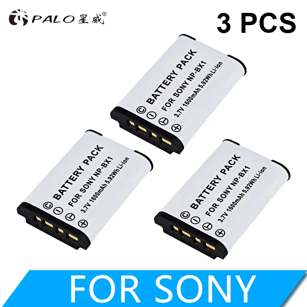 3PCS PALO NP-BX1 аккумуляторов NP BX1 NPBX1+ двойной bateria зарядное устройство для sony NP-BX1 HDR-AS200v AS15 AS100V DSC-RX100 X1000V WX350 RX1 - Цвет: 3PCS