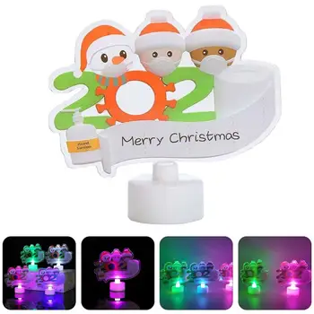 

4Pcs Christmas Desktop Survivor Family LED Lamp Ornament Atmosphere Lights