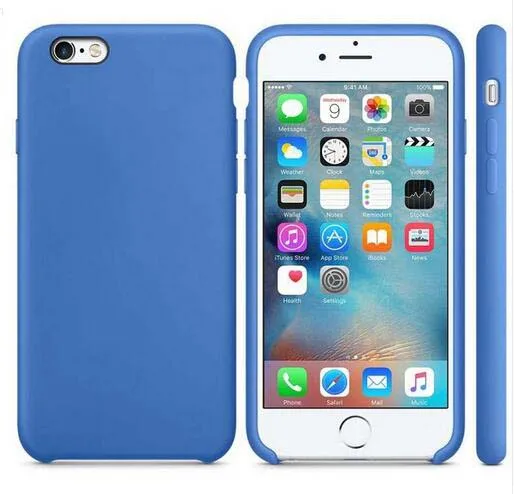 Royal blue Роскошный официальный силиконовый чехол с логотипом для iPhone 6S 7 8Plus 5SE X, Жидкий чехол для Apple iPhone X XS, чехлы для MAX XR Capa - Цвет: Royal blue