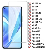 100D Schutz Gehärtetem Glas Für Xiaomi Mi 11 10 Lite 11i 11X 10T 9T Pro Full Screen Protector poco X3 NFC M3 C3 F3 Glas Film