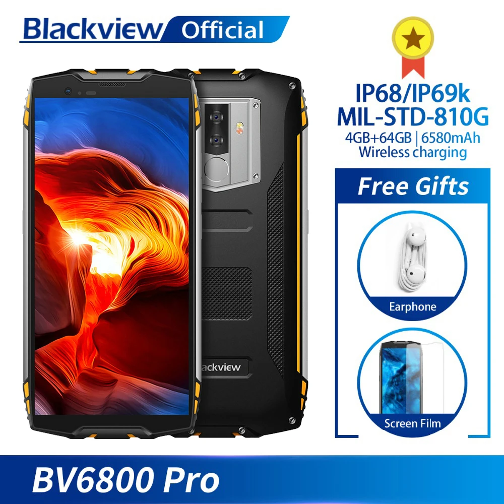Blackview BV6800 Pro смартфон IP68 Водонепроницаемый 5 7 &quotFHD MT6750T Octa Core 4 Гб + 64 6580 мА/ч 4G