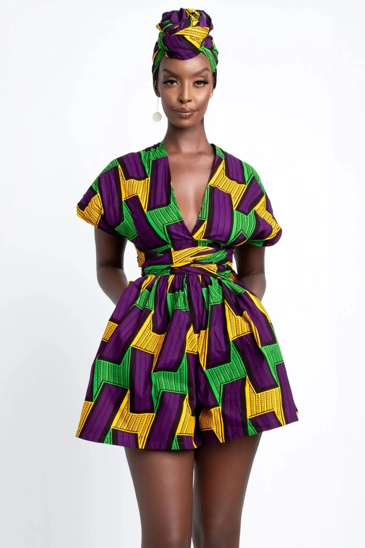Combinaisons africaines pour femmes motif wax 73