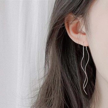 

LISM 925 Sterling Silver Long Earring Chain Earrings For Women Female korea Jewelry 2020 Oorbellen Pendientes