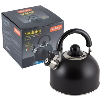 

Stainless steel teapot with whistle Elegante (painted, black) 2.5 l