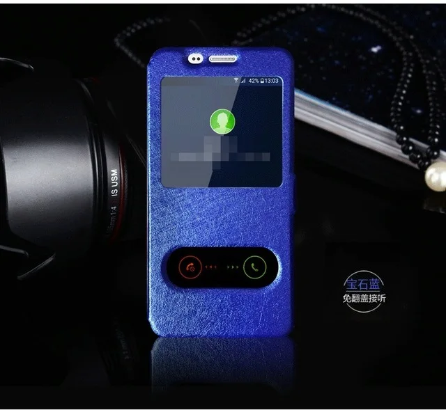 Blue Чехол для samsung Galaxy Grand Prime G530 G531H G5308 откидная крышка смарт-держатель для окна просмотра Подставка для ПК Жесткий Чехол funda coque capa - Цвет: Blue