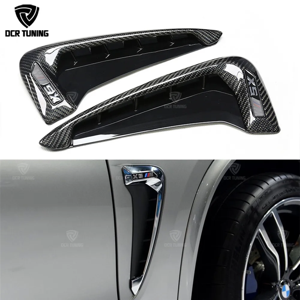 

Replacement Style For BMW X Series X5M F85 X5 F15 Carbon Fiber Fender Light Trim 2014 - UP Front Fender Side Air Vent Cover Trim