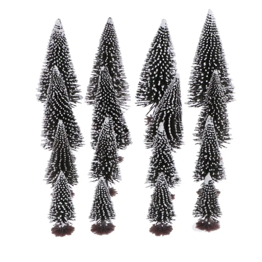 16x Tree Scenery Model Mixed for Model Train Railway Architecture Diorama DIY Scenery Landscap, 6cm/2.36 inch -12cm/4.72 inch